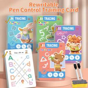 Full Handwriting training Set(4 work Book, 8 Pen, 4 Eraser, 1 pen grip)